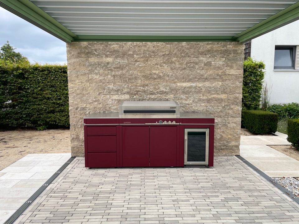 bogason stainless steel Outdoorküche in weinrot